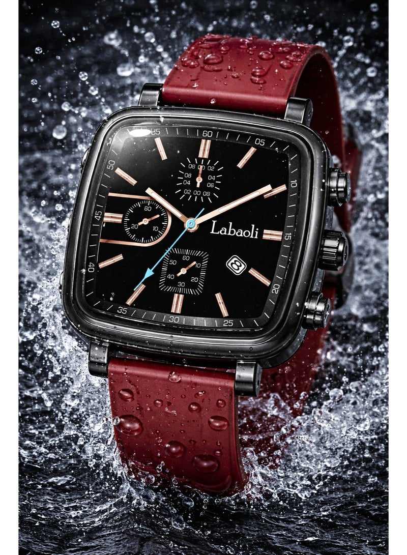 Labaoli 40mm Rubber Strap Quartz Watch, 9mm Ultra-Thin, 3ATM Water Resistant, Unisex - Image 3